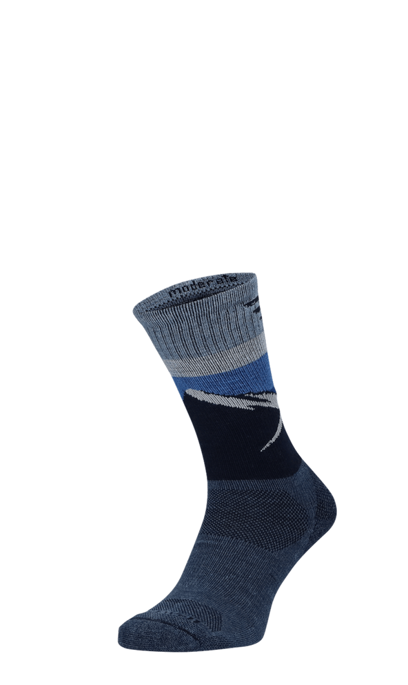 Modern Mountain Crew Herren Wandersocken Klasse 1 Denim