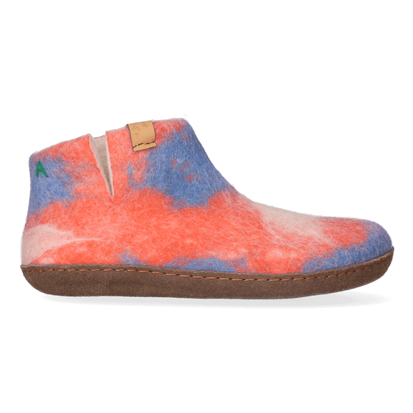 Mula Lungta Wollfilz-Pantoffel Red/White/Blue