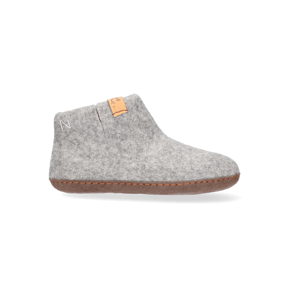 Luna Kids Wollfilz-Pantoffel Marbled Light Grey