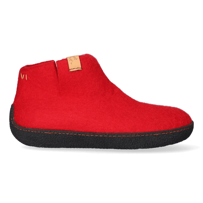 Rabara Wollfilz-Pantoffel Red