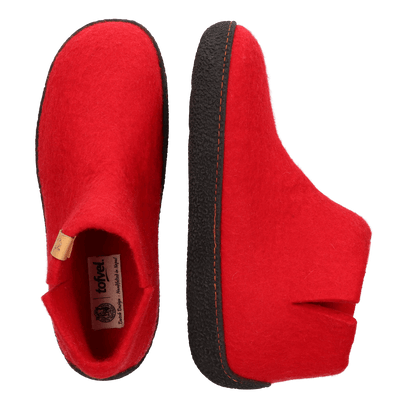 Rabara Wollfilz-Pantoffel Red