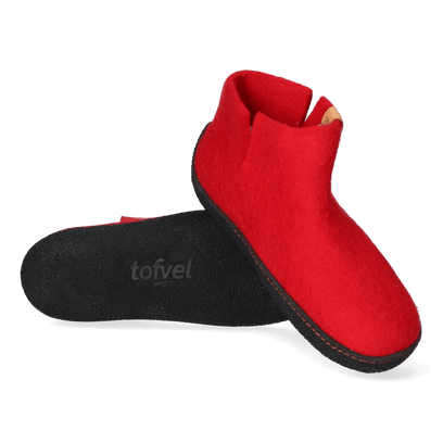 Rabara Wollfilz-Pantoffel Red