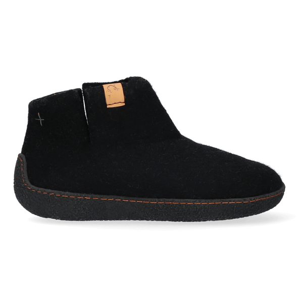 Rabara Wollfilz-Pantoffel Black