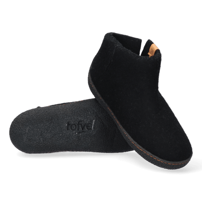 Rabara Wollfilz-Pantoffel Black