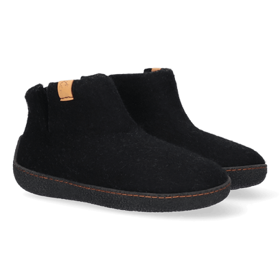 Rabara Wollfilz-Pantoffel Black