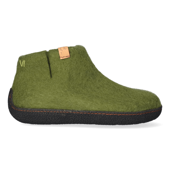 Rabara Wollfilz-Pantoffel Olive Green