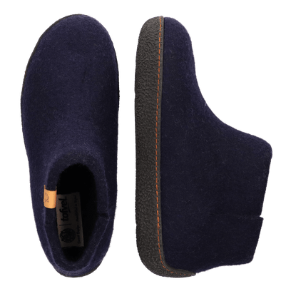 Rabara Wollfilz-Pantoffel Navy Blue