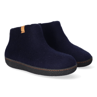 Rabara Wollfilz-Pantoffel Navy Blue