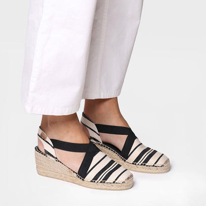 Tarbes Damen Espadrilles Cru/Negre